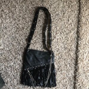 Black Fringe Crossbody Bag